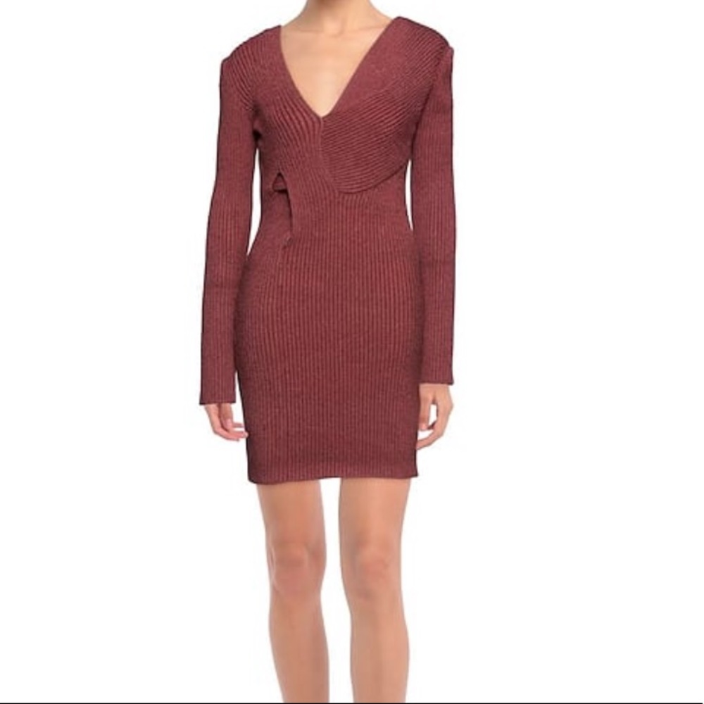 Bottega Veneta V-Neck Twist Knit Sweater Dress Women’s New - Picture 3 of 7